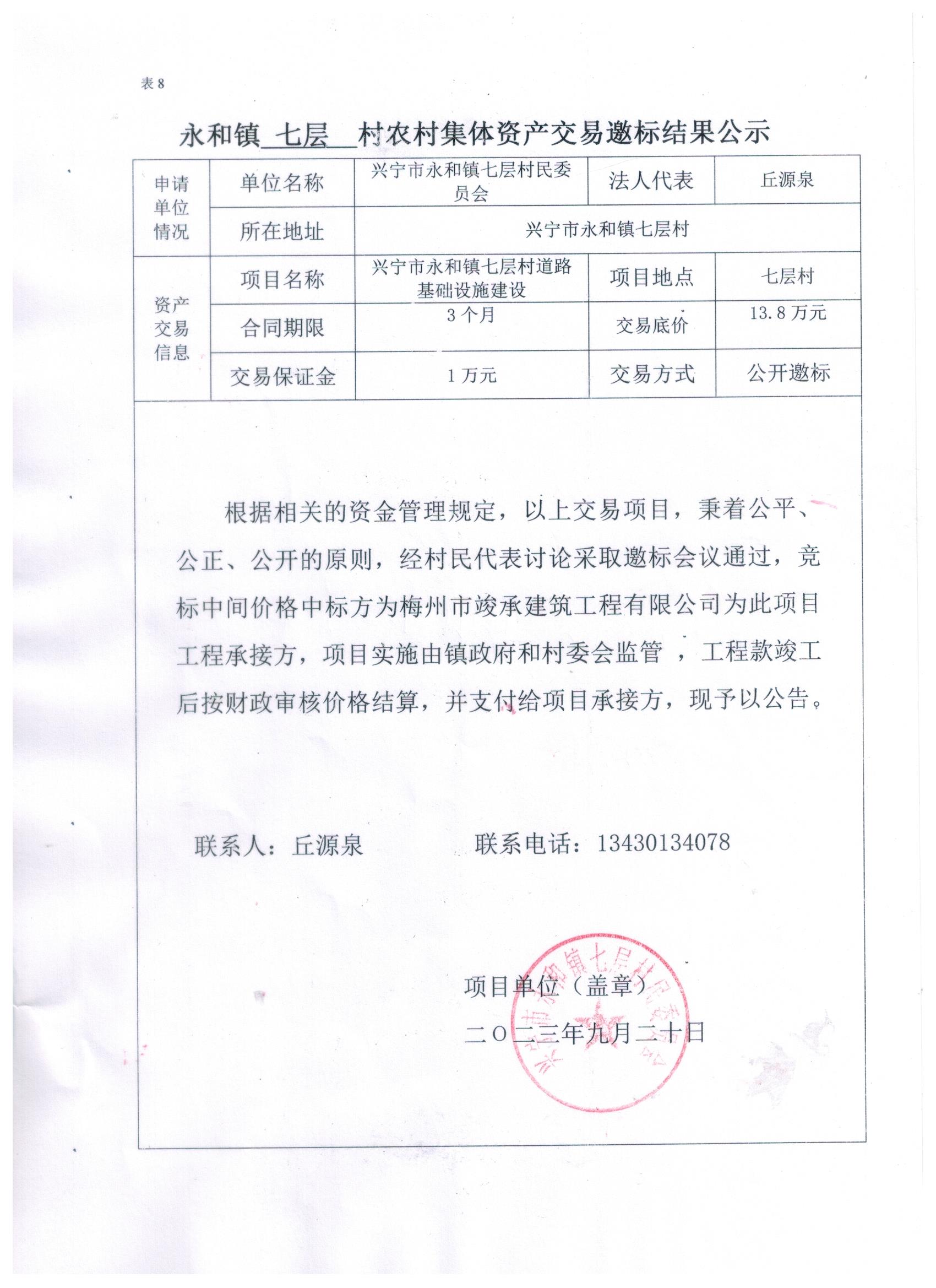 永和鎮(zhèn)七層村農(nóng)村集體資產(chǎn)交易邀標(biāo)結(jié)果公示.jpeg